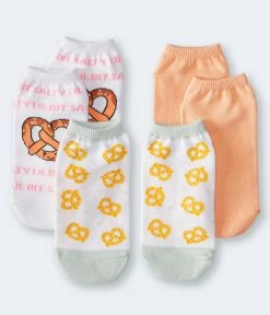 Aeropostale Women's Lil Bit Salty Pretzel Ankle Sock 3-Pack***