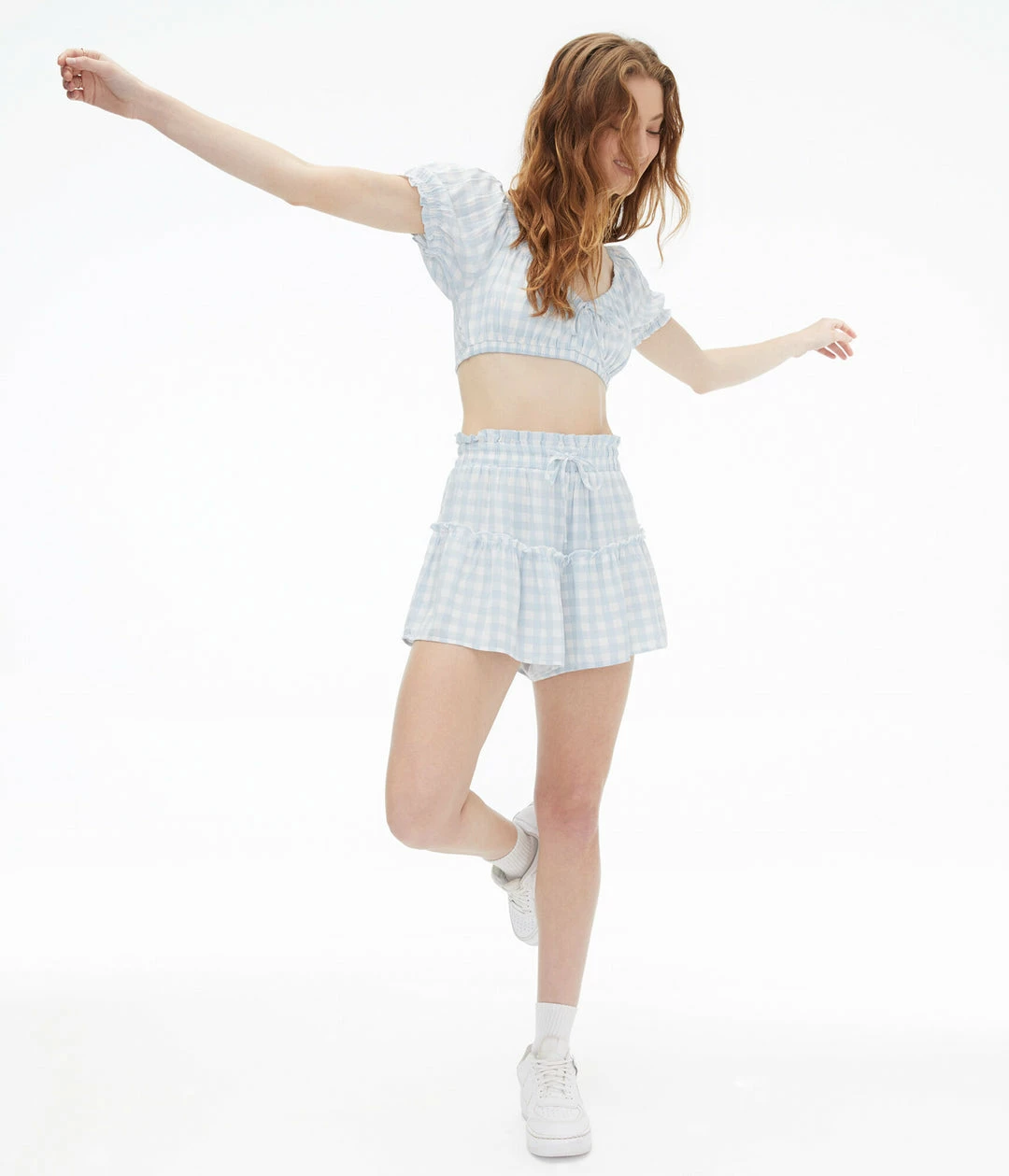 Aeropostale Women's Gingham High-Waisted Tiered Skort - Image 2