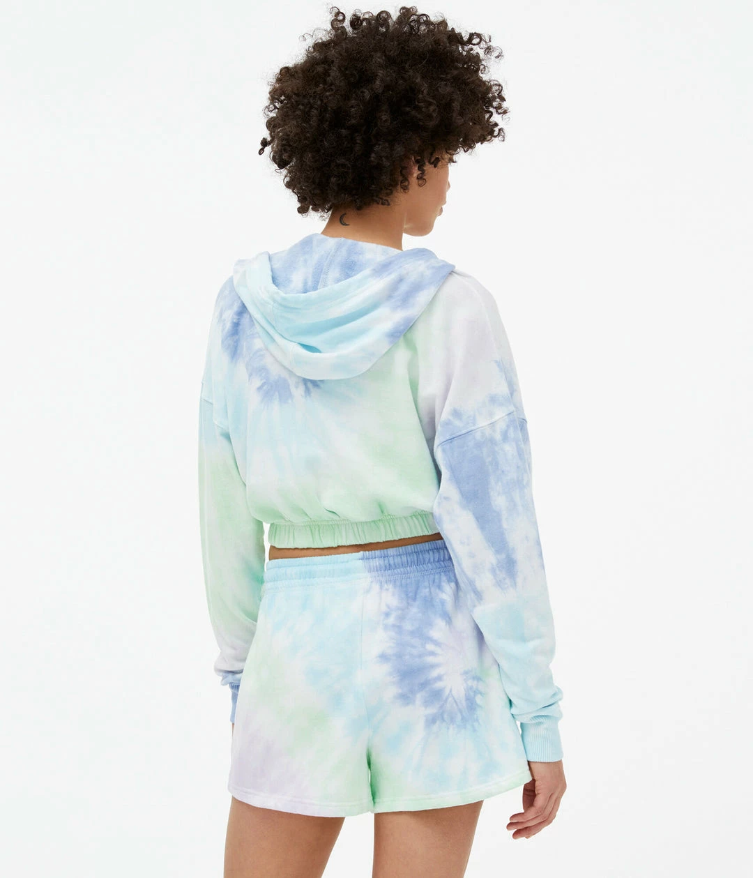 Aeropostale Women's Tie-Dye Cropped Full-Zip Hoodie - Image 4