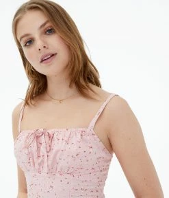 Aeropostale Women's Floral Cropped Corset Tank