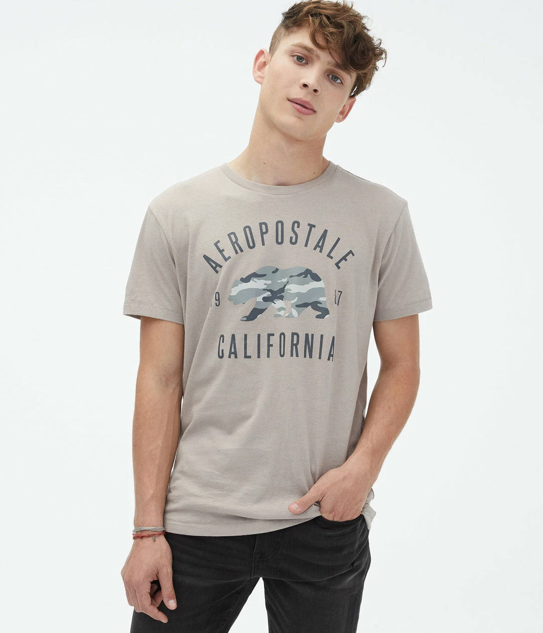 Aeropostale Mens Camo Bear Graphic Tee - Image 7
