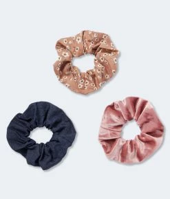 Aeropostale Women's Velvet Scrunchie 3-Pack