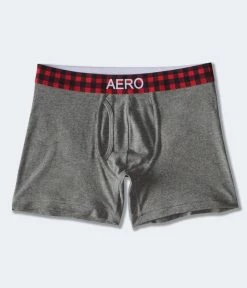Aeropostale Men's Buffalo Plaid Waistband Knit Boxer Briefs