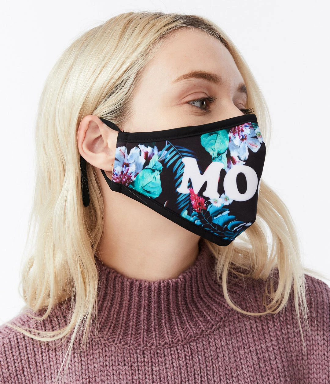 Aeropostale Women's Floral Mood & Solid Face Mask 2-Pack - Image 3