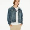 Aeropostale Men's Hooded Denim Trucker Jacket