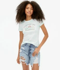 Aeropostale Women's Create Your Own Happiness Tie-Dye Graphic Tee