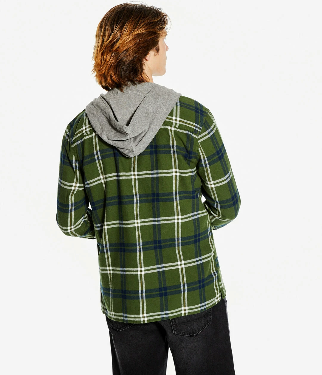 Aeropostale Men's Long Sleeve Plaid Flannel Hooded Button-Down Shirt - Image 3