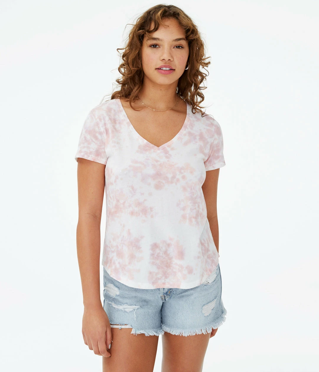 Aeropostale Women's Seriously Soft Tie-Dye V-Neck Tee