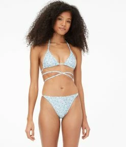Aeropostale Women's Floral Strappy Triangle Bikini Top