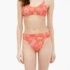 Aeropostale Women's Hibiscus High-Waisted Cheeky Bikini Bottom
