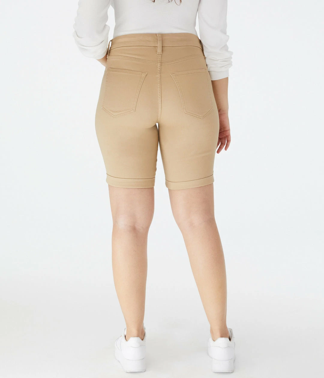 Aeropostale Womens Seriously Stretchy High-Rise Curvy Uniform Bermuda Shorts - Image 4