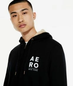 Aeropostale Men's New York Sherpa-Lined Full-Zip Hoodie