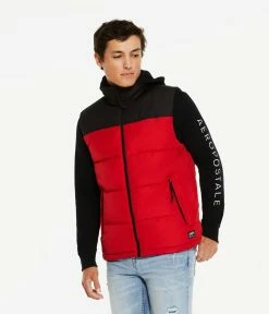 Aeropostale Men's Colorblocked Wide-Channel Quilted Puffer Vest for women