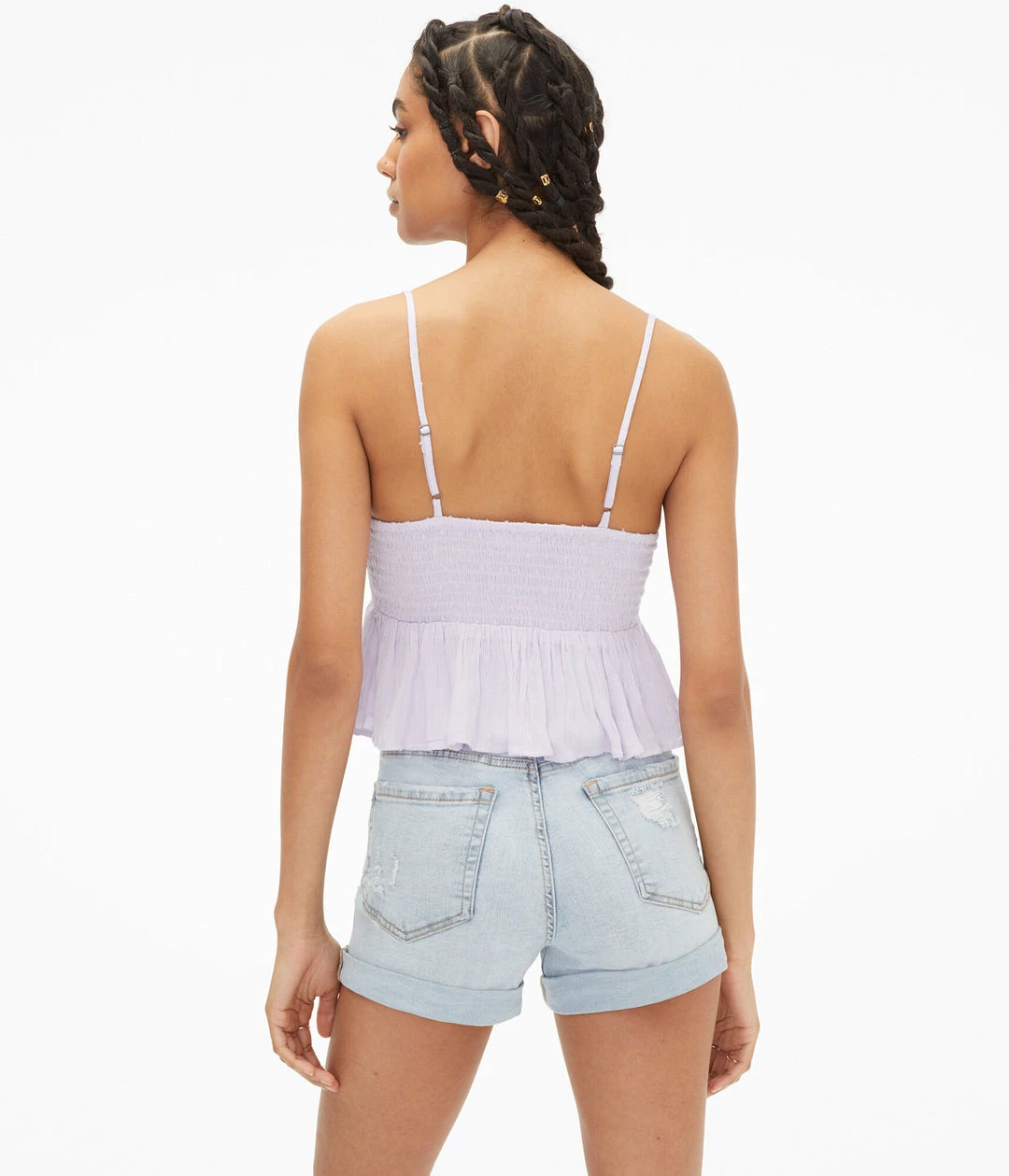 Aeropostale Women's Smocked Cropped Babydoll Tank - Image 4