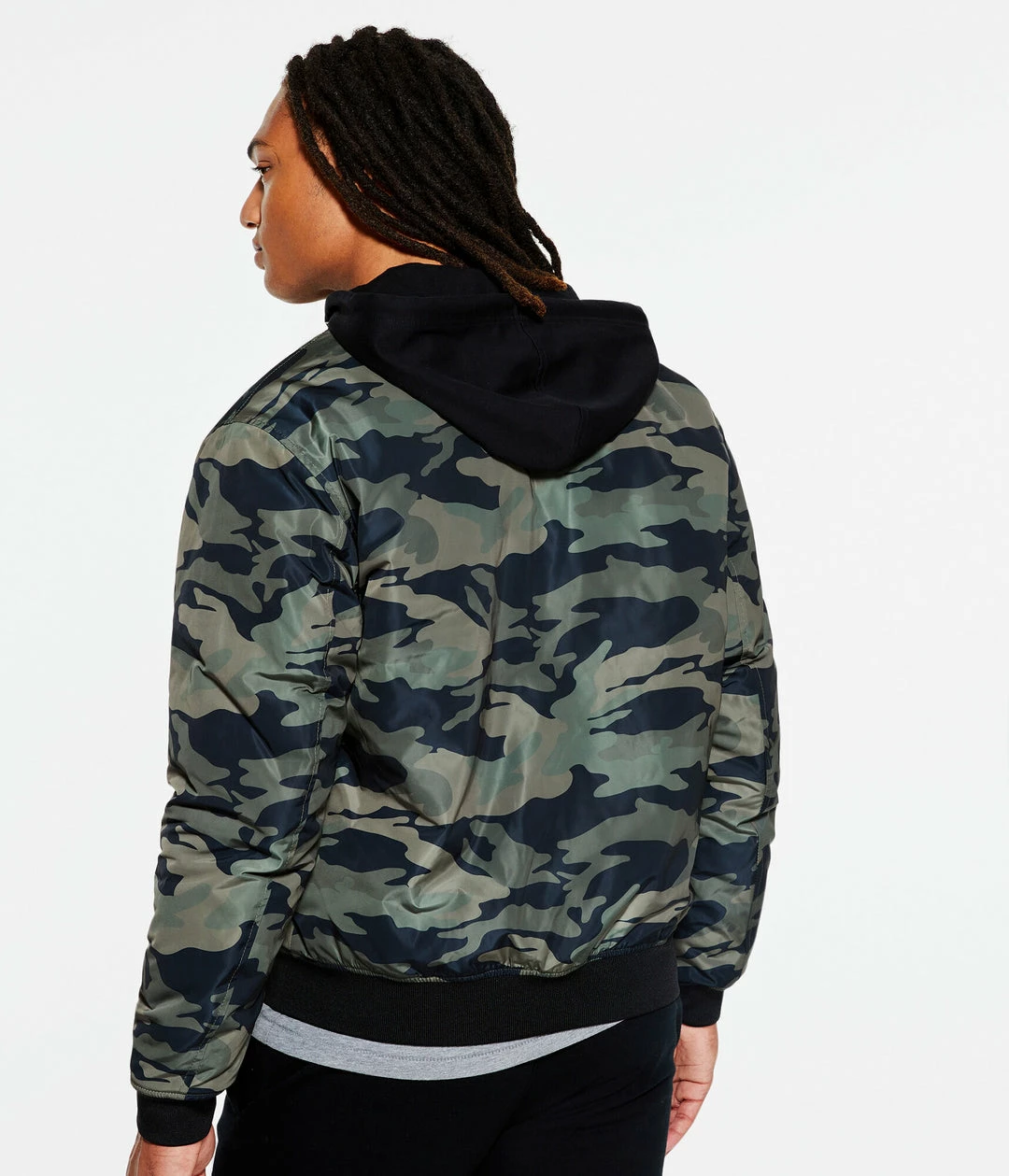 Aeropostale Men's Camo Hooded Bomber Jacket - Image 4