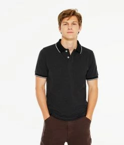 Aeropostale Mens Contrast Tipped Piquac Polo