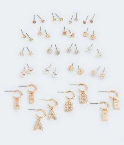Aeropostale Women's Babe Stud Earring 20-Pack
