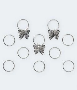 Aeropostale Women's Butterfly Hair Charm 10-Pack