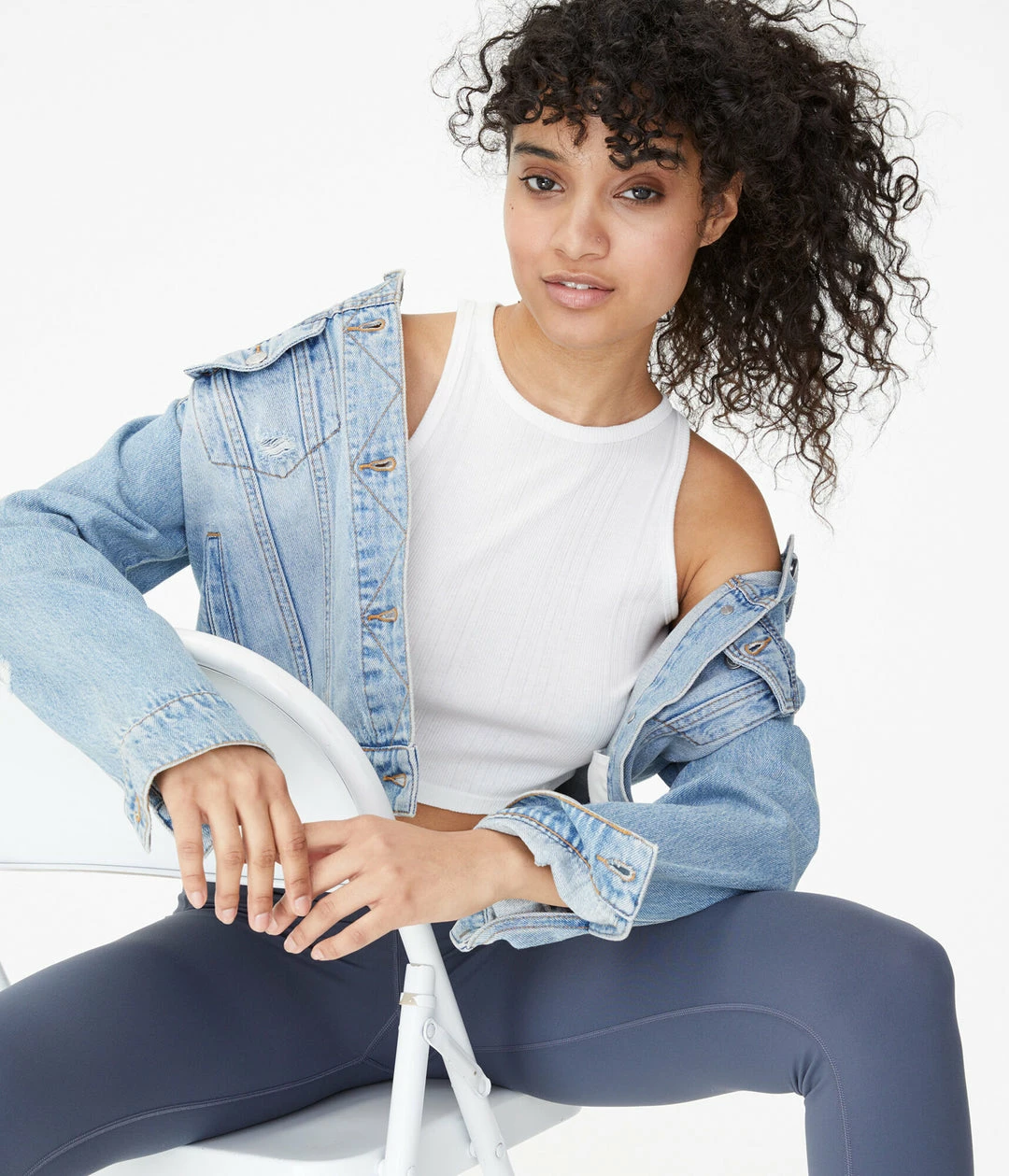 Aeropostale Women's Ribbed High-Neck Cropped Tank - Image 2