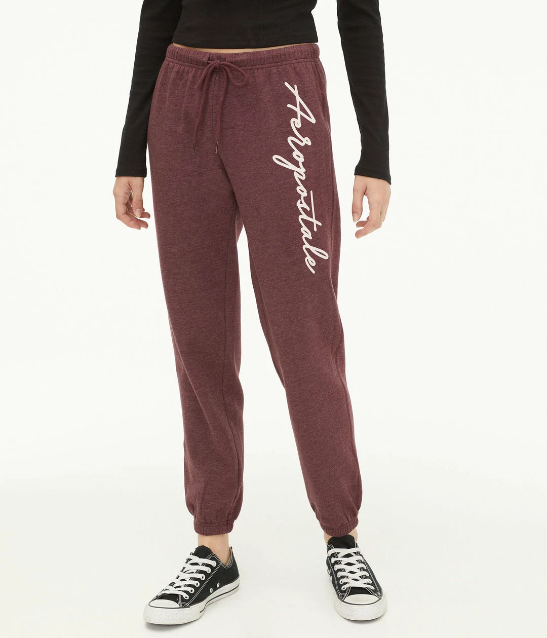 Aeropostale Women's Script Logo Cinched Sweatpants - Image 5