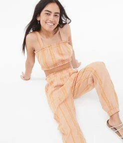 Aeropostale Women's Vertical Stripes Cropped Tank