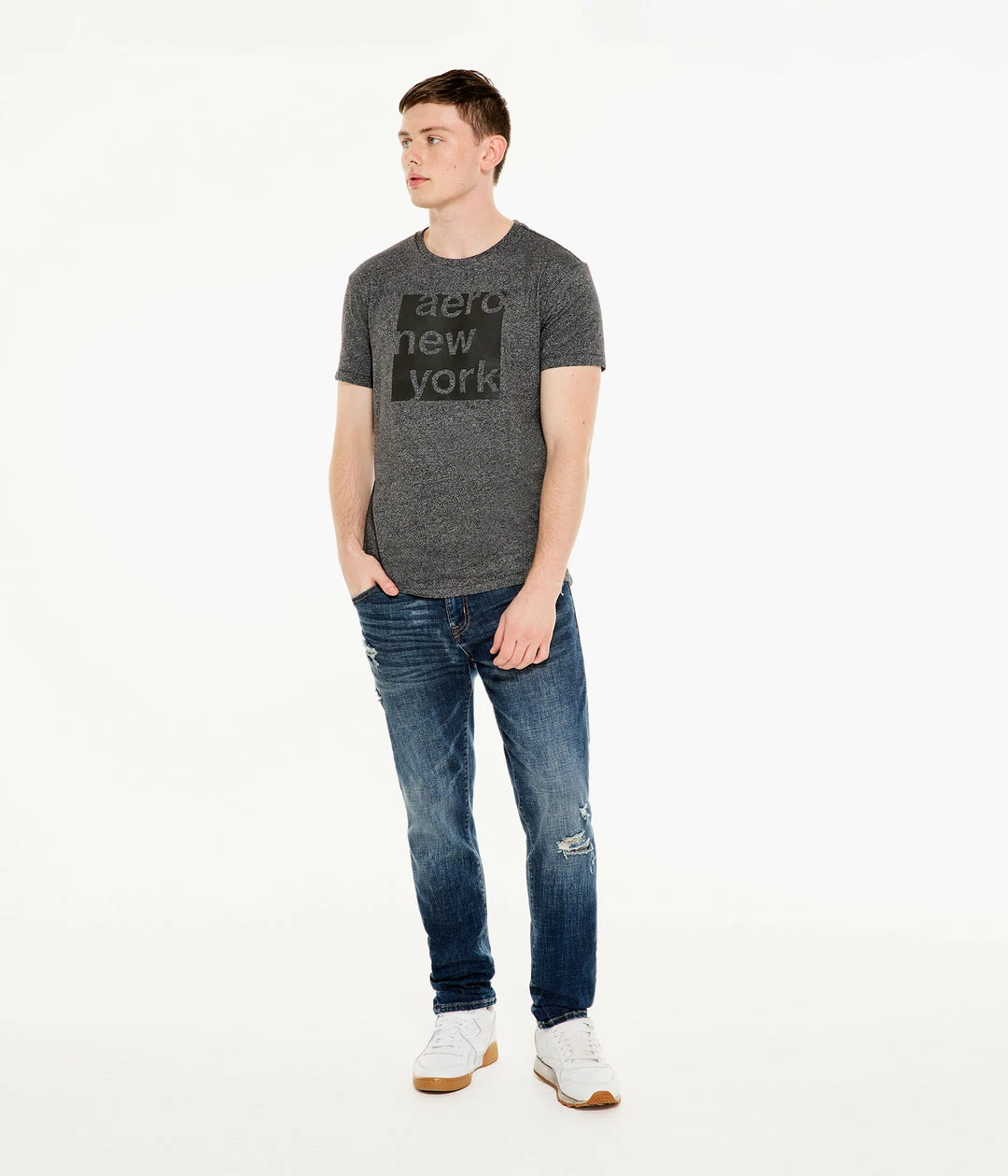 Aeropostale Mens Men's New York Square Graphic Tee Black - Image 2