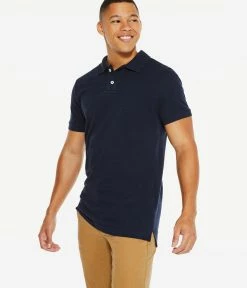 Aeropostale Mens Solid Uniform Pique Polo