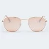 Aeropostale Women's Geometric Metal Sunglasses