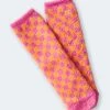 Aeropostale Women's Checkerboard Fuzzy Crew Socks