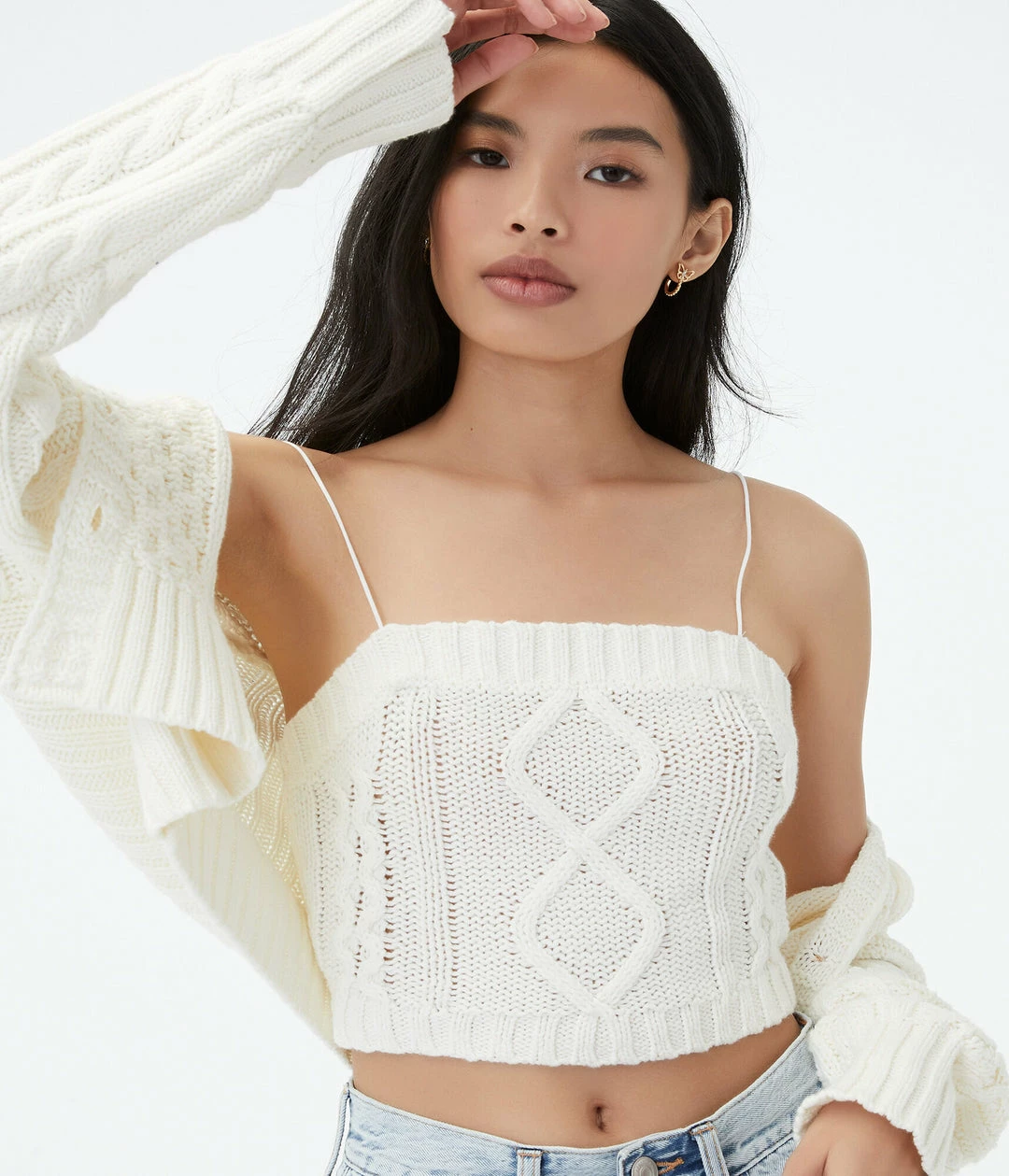 Aeropostale Women's Cable-Knit Cropped Bungee Cami - Image 3