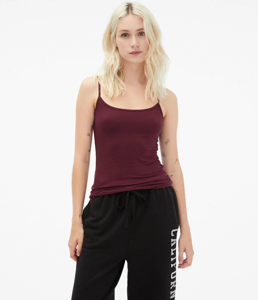 Aeropostale Women's Solid Basic Cami Pink