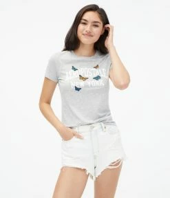 Aeropostale Women's New York Butterflies Graphic Tee