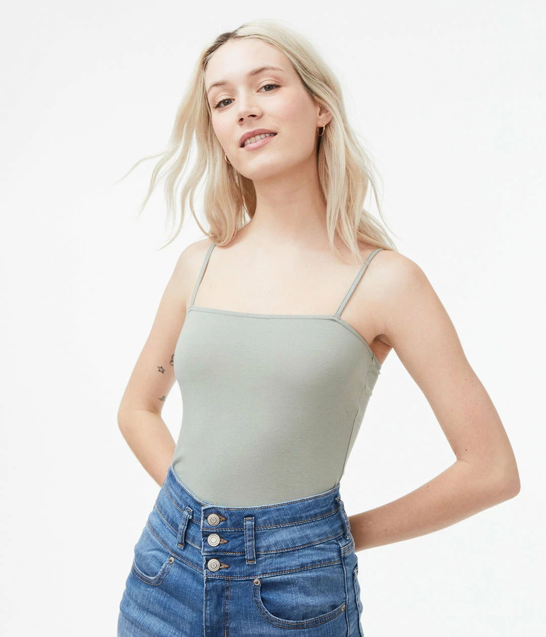Aeropostale Women's Basic Square-Neck Cami