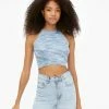 Aeropostale Women's Space-Dye Cropped High-Neck Sweater Tank