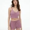 Aeropostale Women's Lacy Waffle-Knit Cropped Sleep Tank***