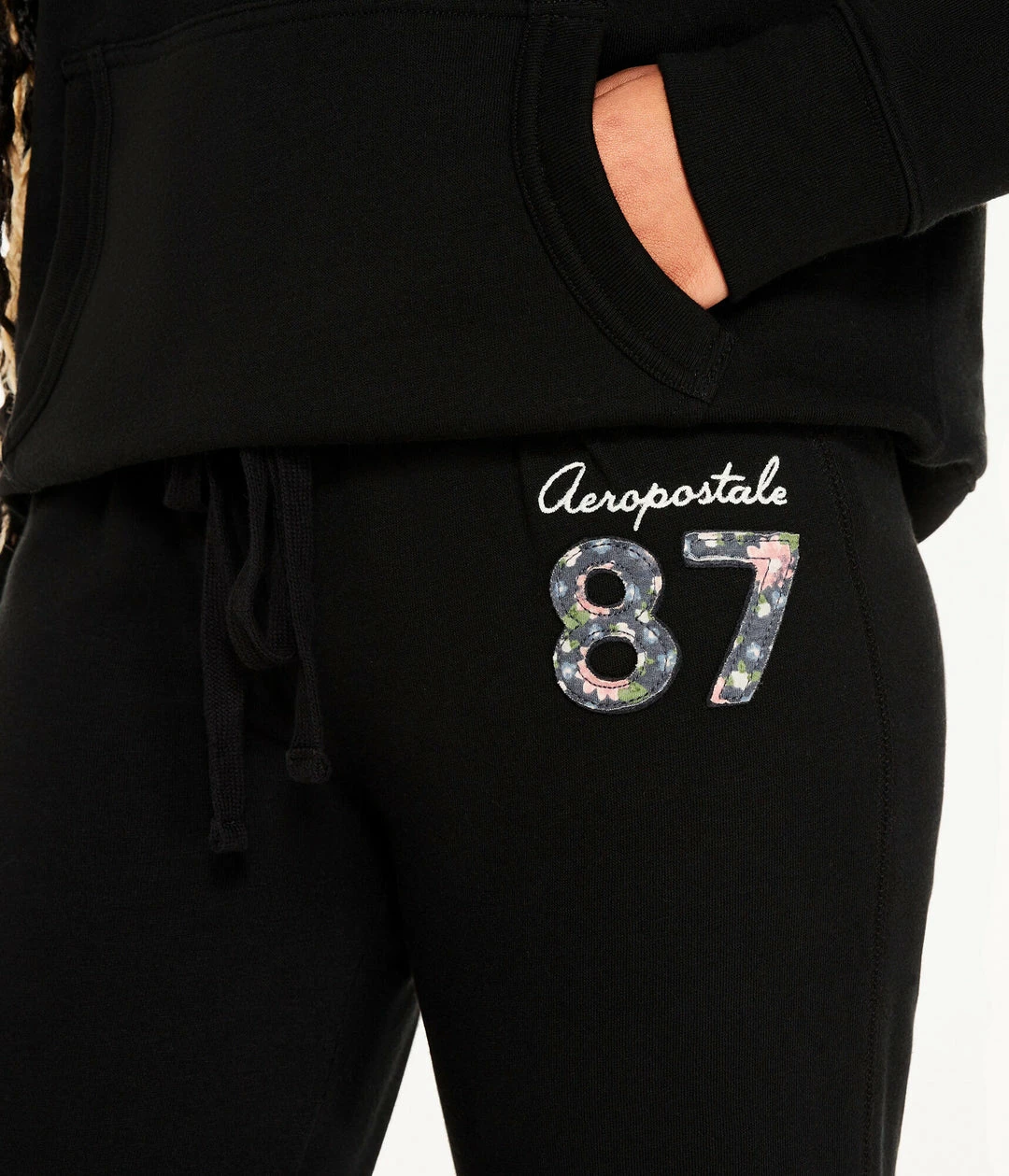 Aeropostale Women's 87 Floral Fill Cinched Sweatpants - Image 2