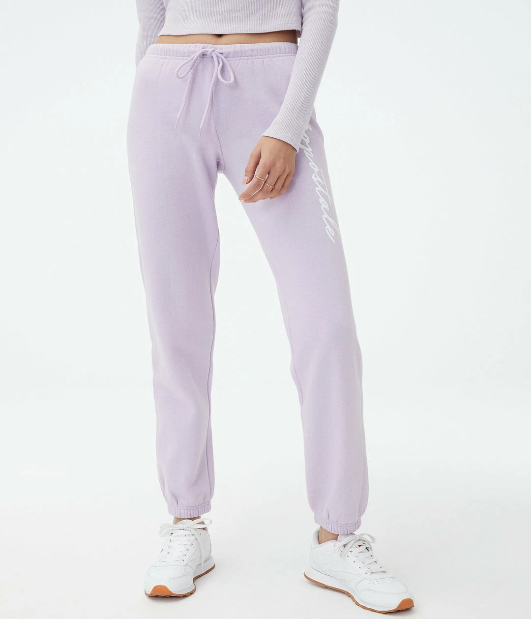 Aeropostale Women's Script Logo Cinched Sweatpants - Image 7