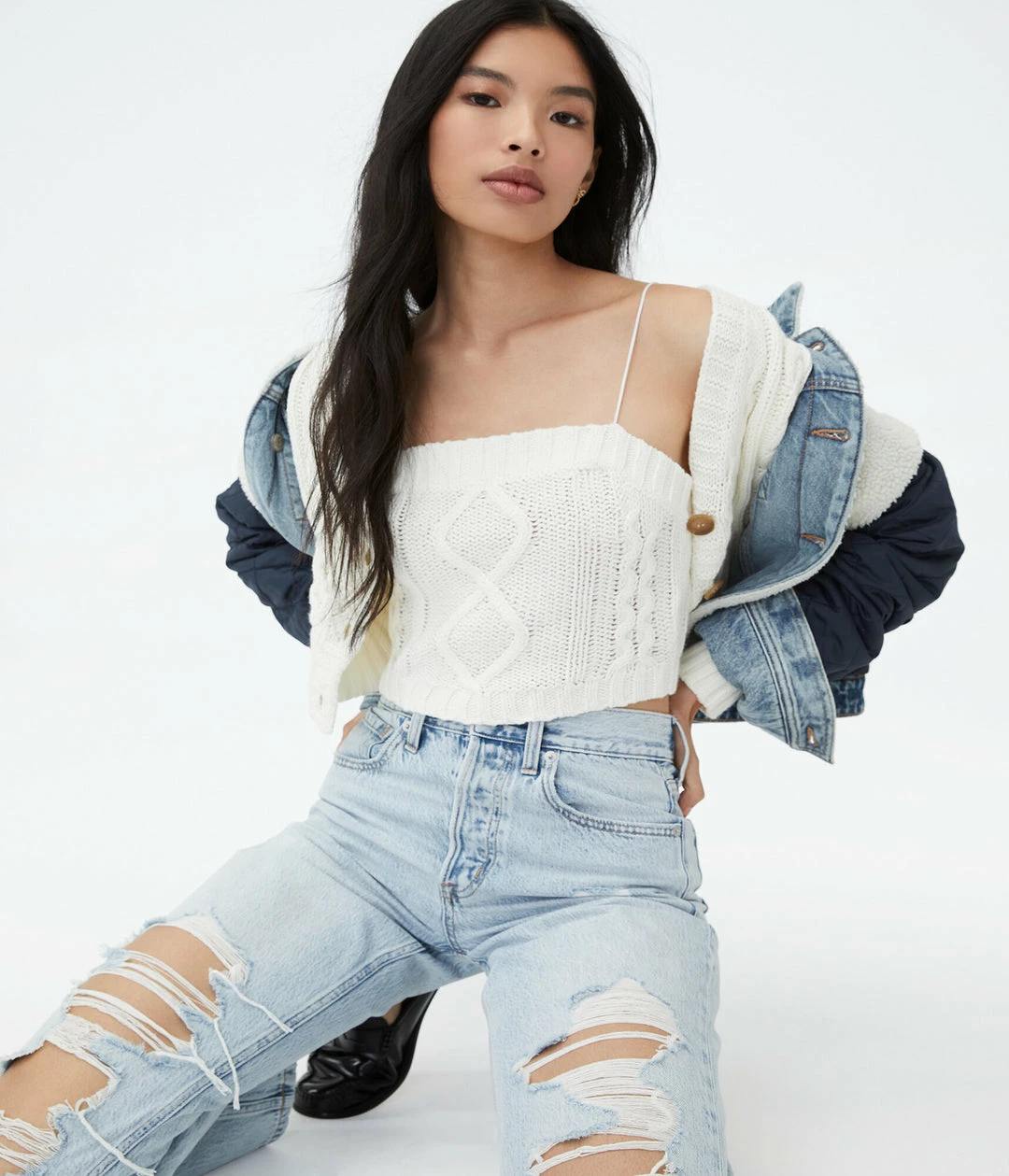 Aeropostale Women's Cable-Knit Cropped Bungee Cami - Image 2