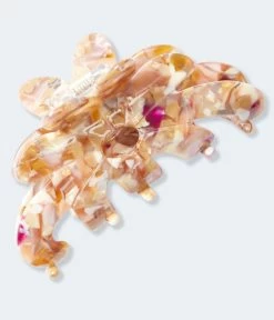 Aeropostale Women's Marbled Floral Claw Hair Clip