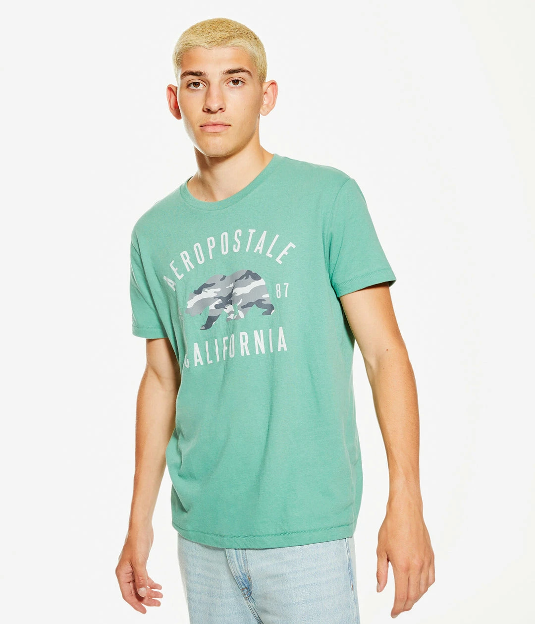 Aeropostale Mens Camo Bear Graphic Tee - Image 9