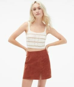 Aeropostale Women's Striped Sweater-Knit Cropped Cami***