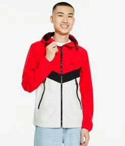 Aeropostale Men's Colorblock Hooded Windbreaker Jacket