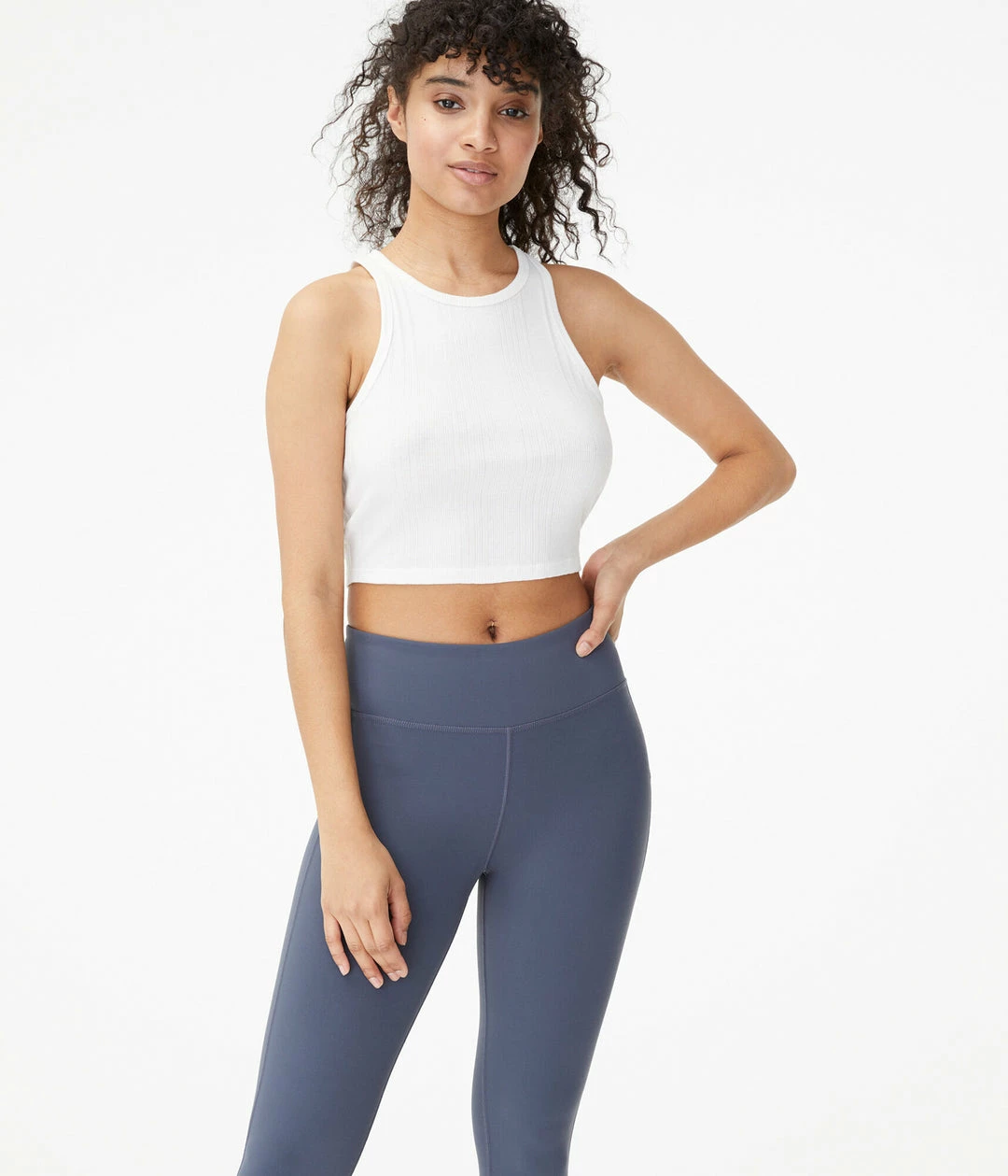 Aeropostale Women's Ribbed High-Neck Cropped Tank