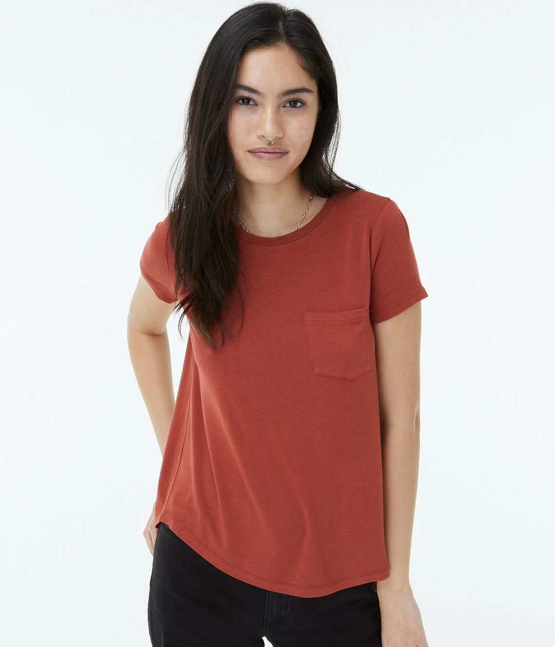 Aeropostale Women's Seriously Soft Crew Pocket Tee - Image 7