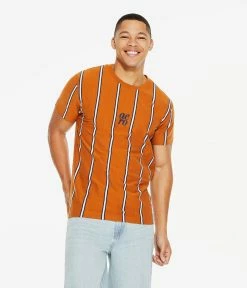 Aeropostale Men's Vertical Stripe Graphic Tee