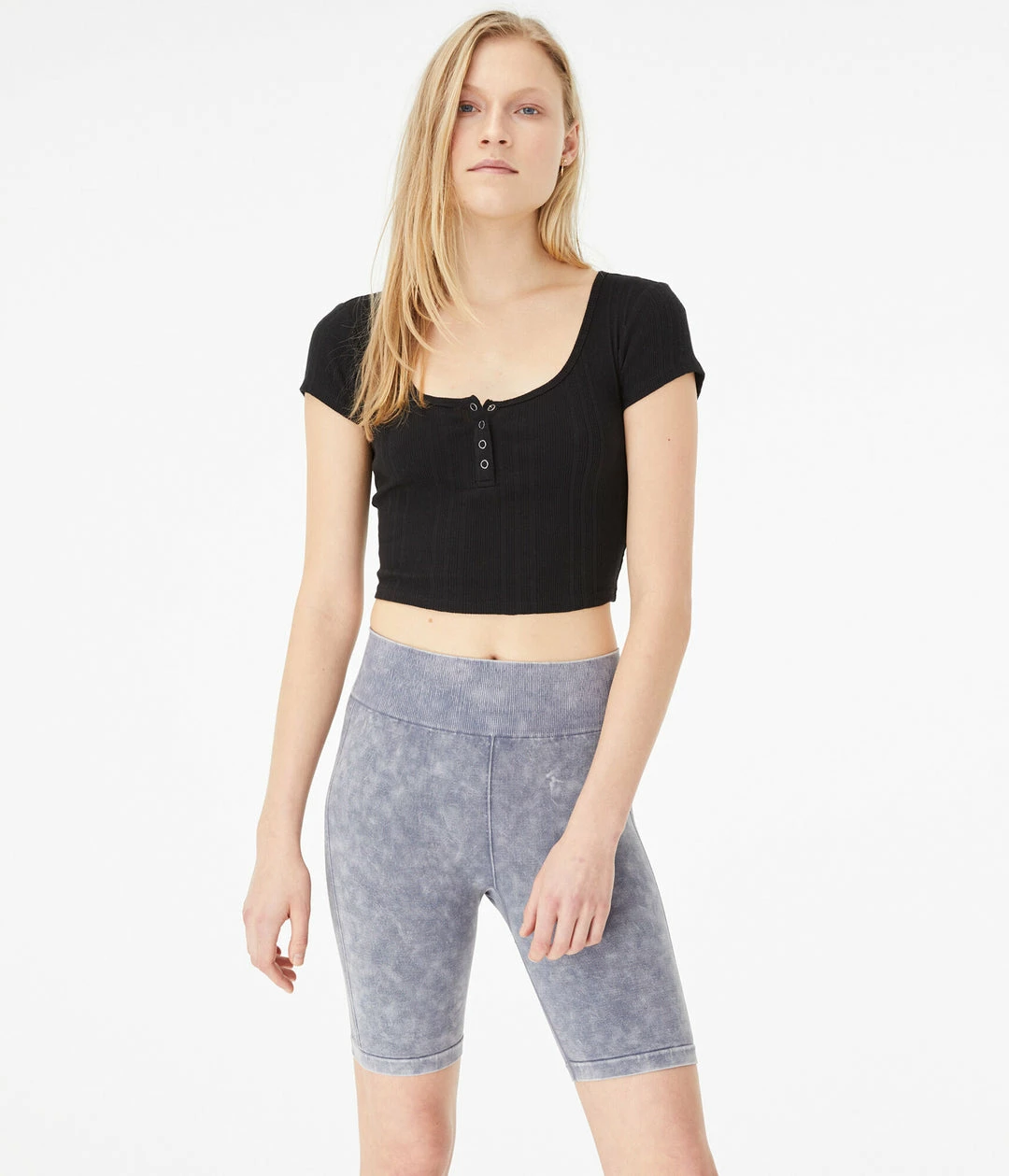 Aeropostale Women's Scoop-Neck Cropped Henley - Image 5