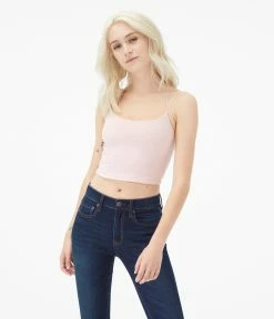 Aeropostale Women's Seriously Soft Strappy Cropped Bungee Tank***