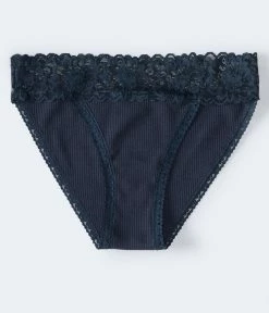 Aeropostale Women's Ribbed Lace-Trim Bikini