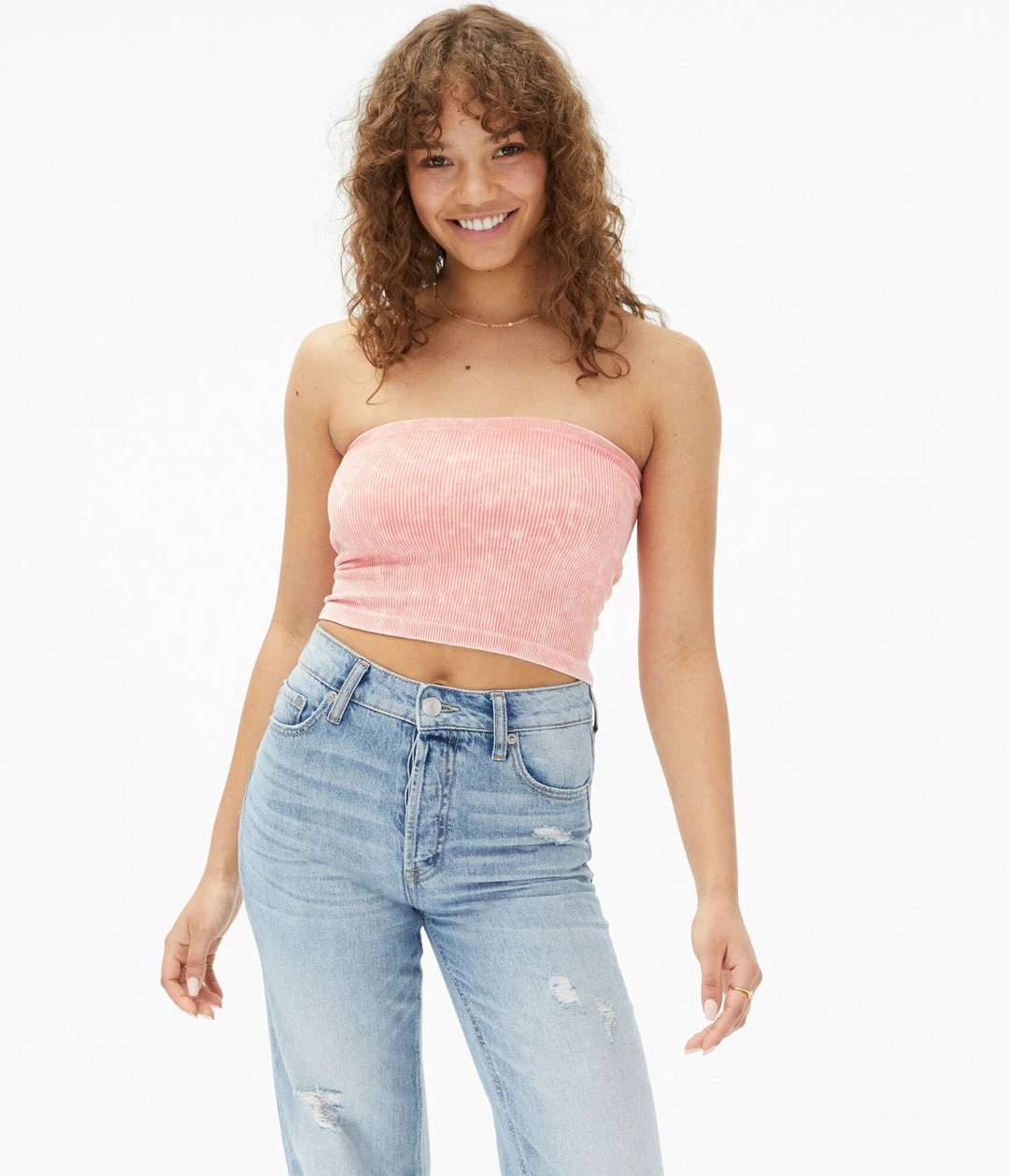Aeropostale Women's Seriously Soft Acid Wash Seamless Cropped Tube Top