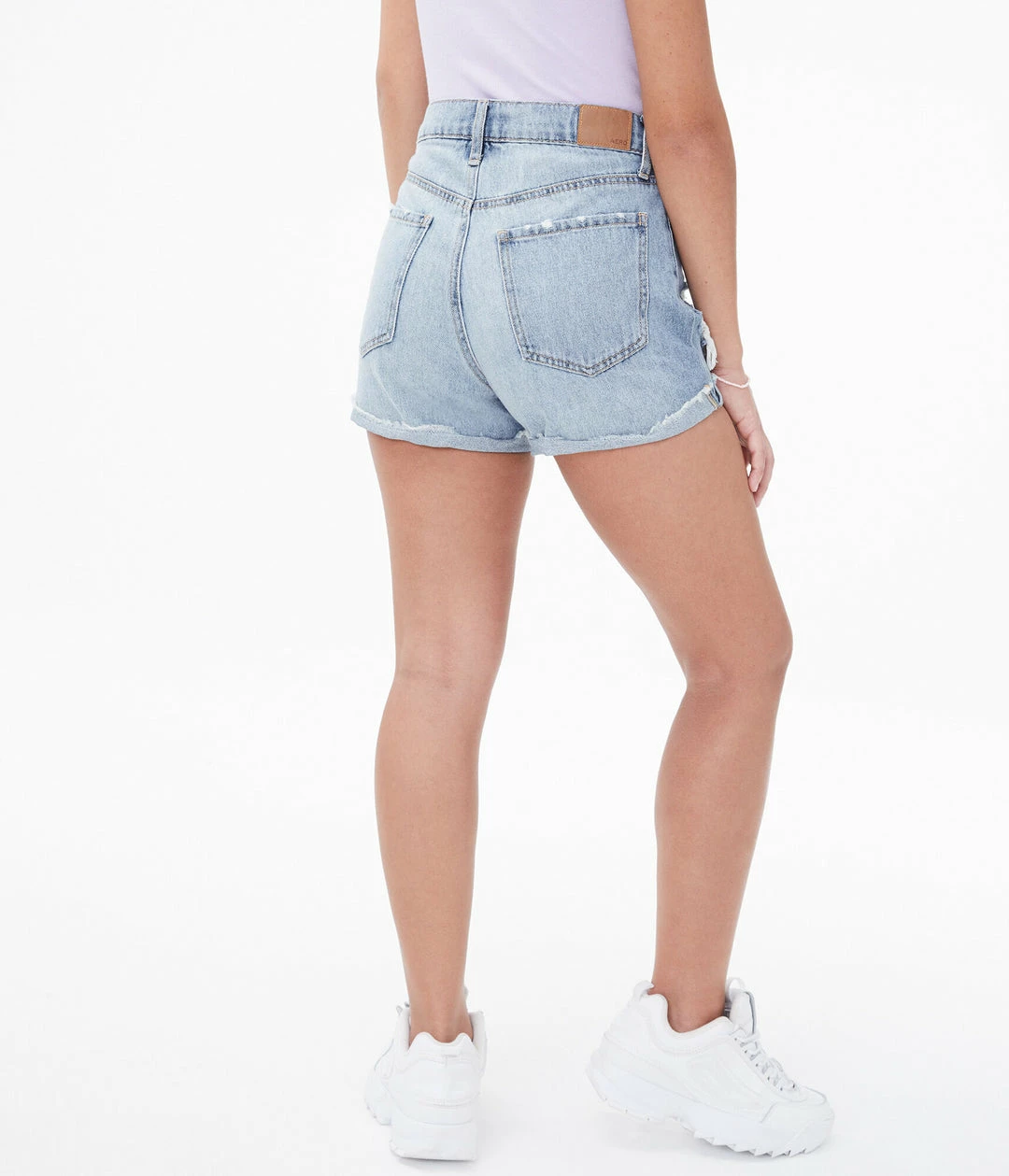 Aeropostale Womens High-Rise Denim Mom Shorts - Image 4